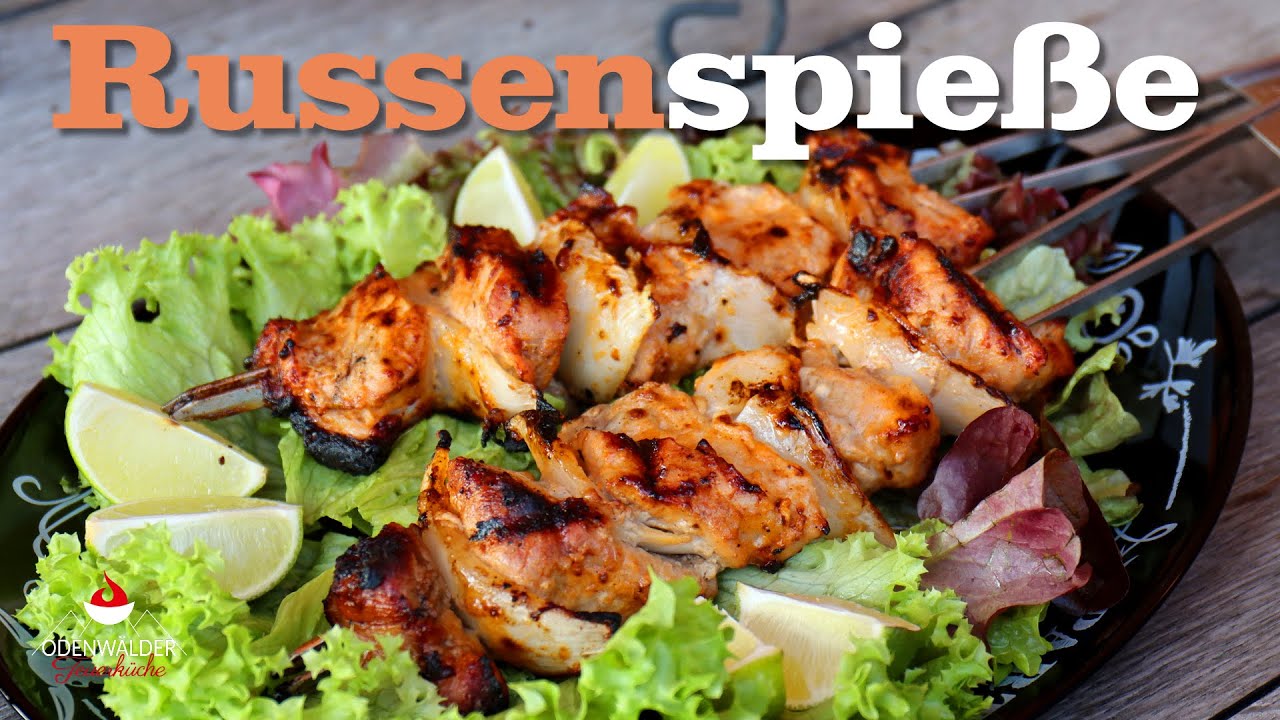Russenspieße vom Grill eingelegt in Mayonnaise - Schaschlik der Extraklasse