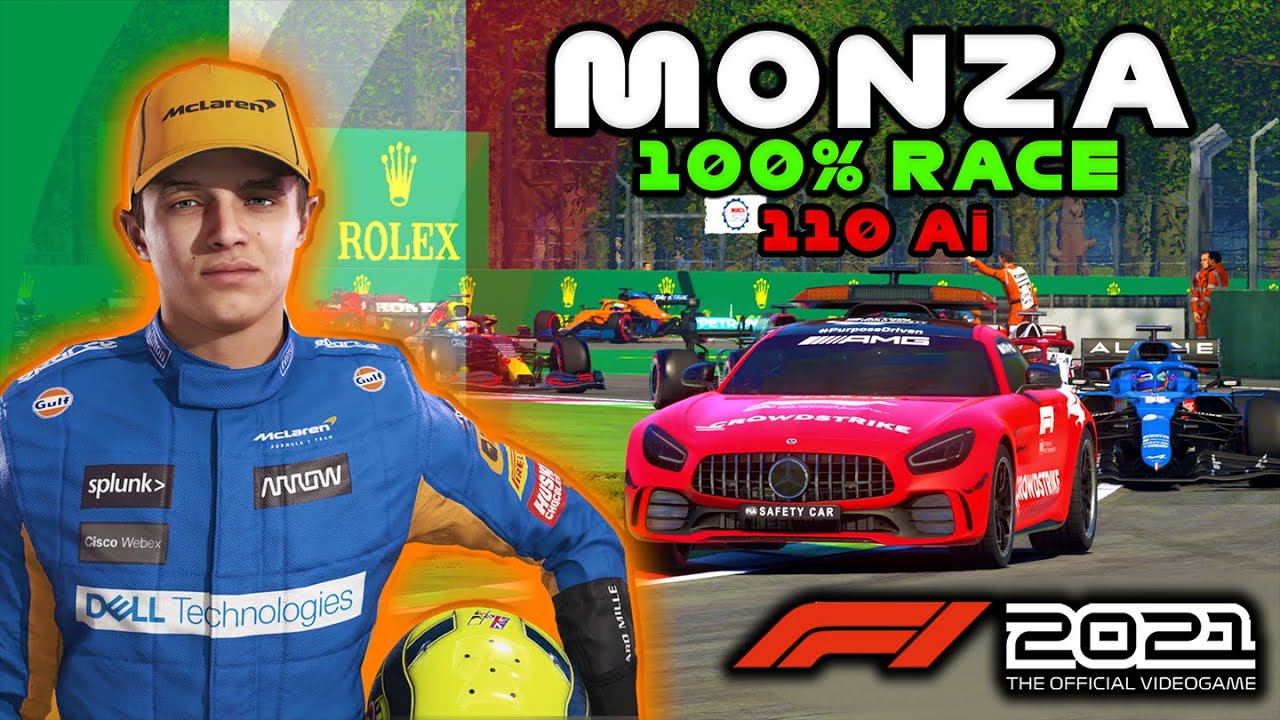 Игровой процесс F1 2021: 100% гонка Ландо Норрис Макларен в Италии 110 Ai
