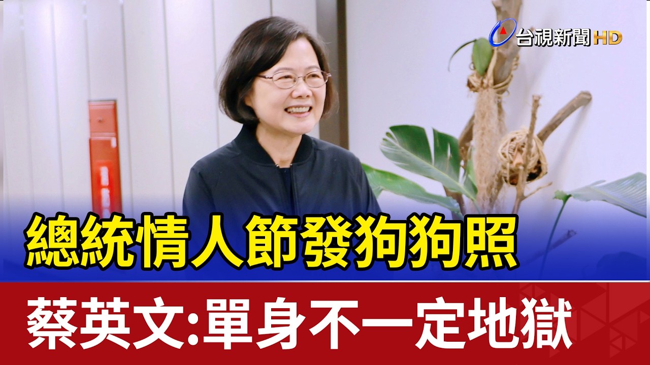 總統情人節發狗狗照 蔡英文：單身不一定地獄