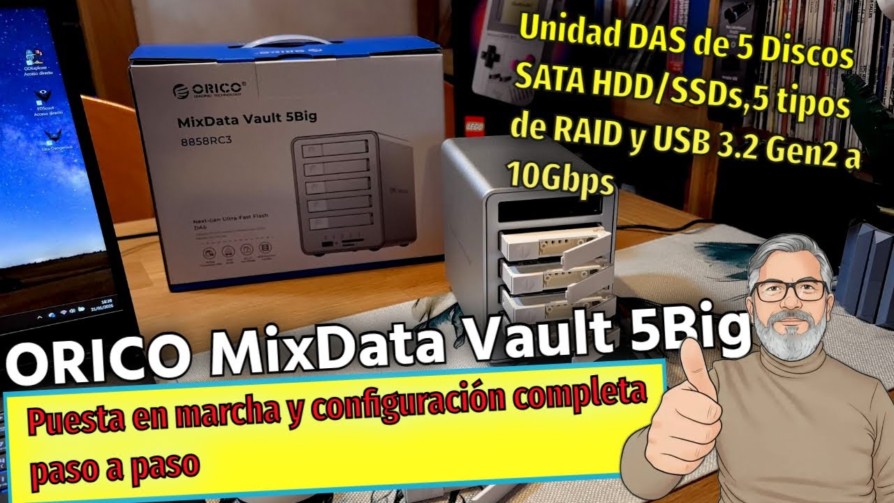 ORICO Mixdata Vault 5Big 8858RC3 | DAS RAID 0,1,3,5,10, Jbond con USB 3.2 Gen2 de 10GBs