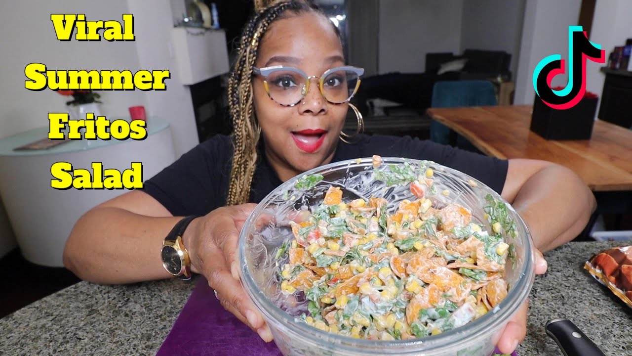Making TIKTOK VIRAL FRITOS CORN SALAD MAKBANG PLUS HONEST REVIEW