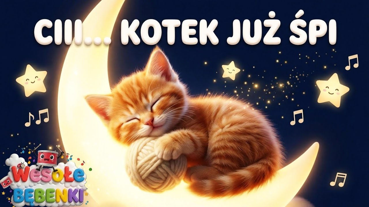 🐱🎶 Kołysanka o Kotku 💤🌙 Spokojna Usypianka dla dzieci 😴✨Wesołe Bębenki