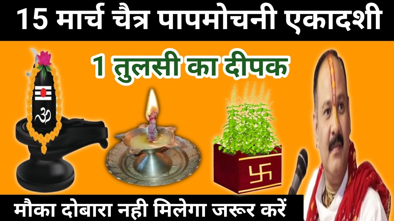 15 मार्च चैत्र पापमोचनी एकादशी के दिन 1 तुलसी दीपक वाला उपाय जरुर करें l Pradeep mishra ji