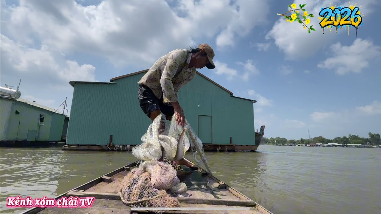 Nay Đi chài Giật Dây Dính Cá Leo #fishing #mientay #xomchaitv 