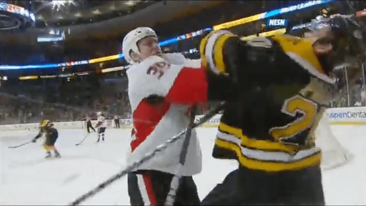 Senators - Bruins rough stuff 1/11/11
