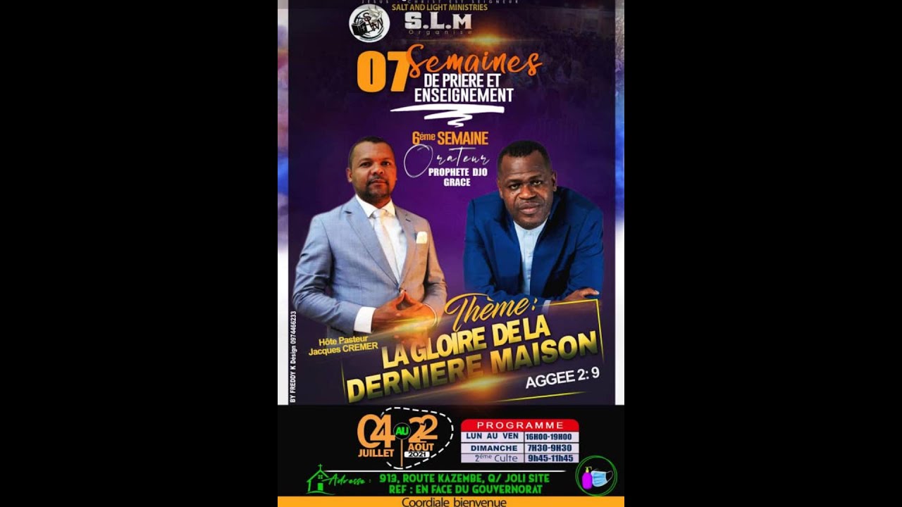 J39 | LA GLOIRE DE LA DERNIERE MAISON | CULTE DOMINICAL | Prophète Djo Grace