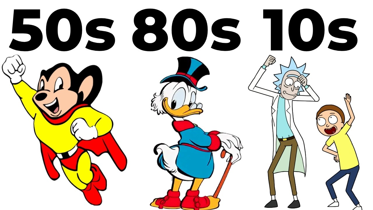 Famous Cartoon Legends by Decade (1950s–2010s)