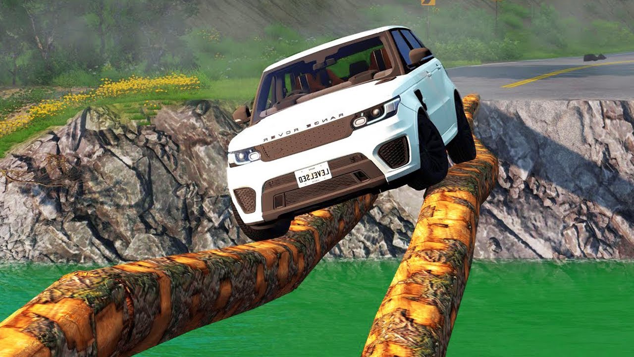 Car vs Unfinished Log Bridge 🔥 BeamNG Drive | impossible Log Bridge