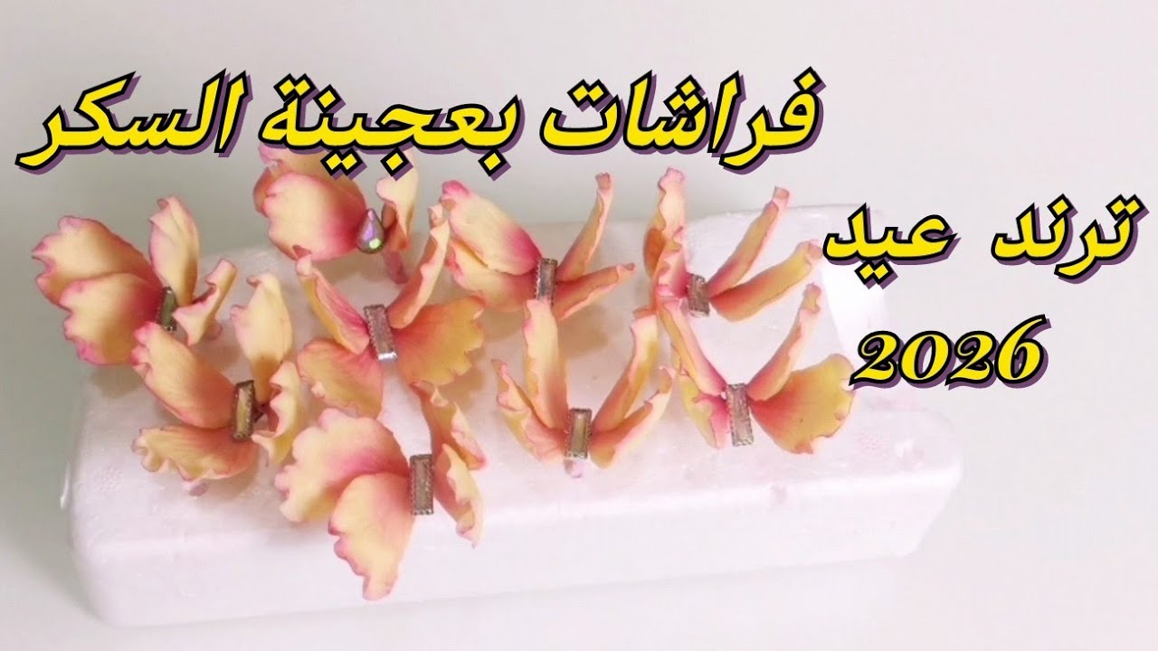 وداعا لشرائها اصنعي فراشات تزيين الحلويات بنفسك 🦋 السر في طريقة التشكيل#عجينة_السكر #ديكور_الفراشة