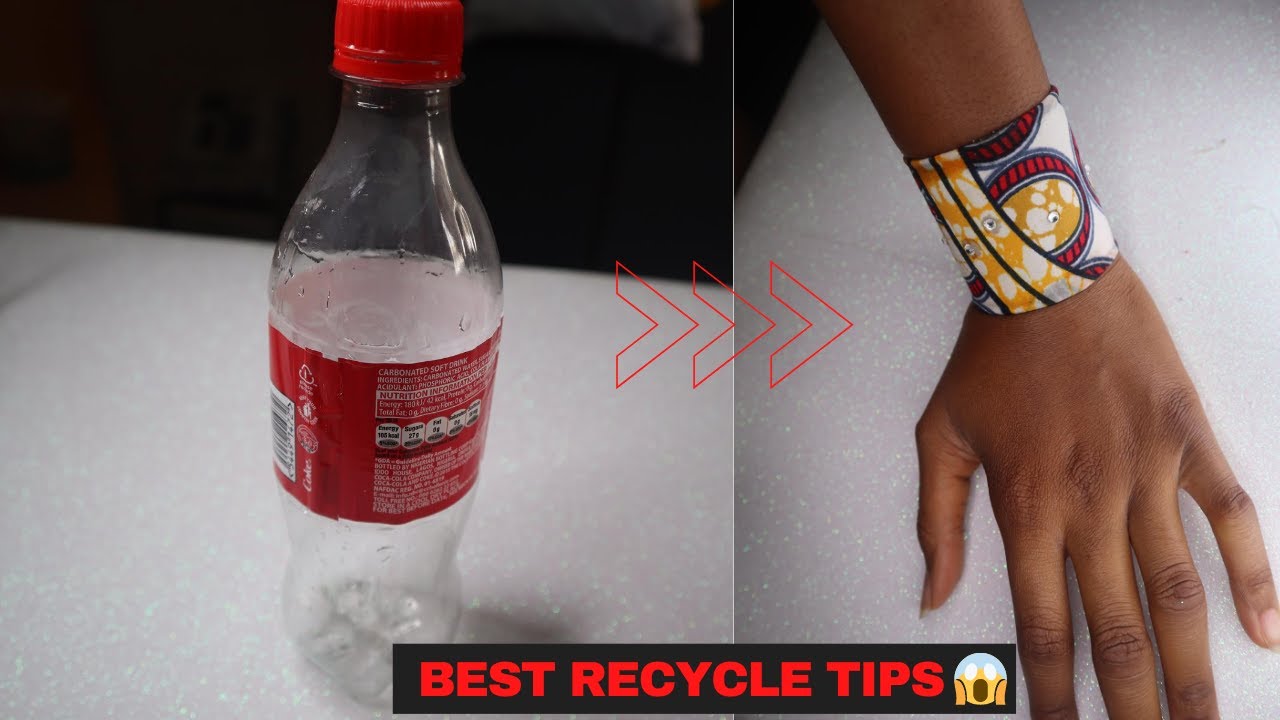 DIY Bangle From Plastic Bottle||Easy DIY African Print Bracelet