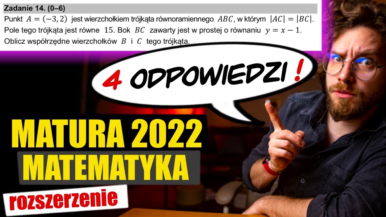 РАСШИРЕННЫЙ ЭКЗАМЕН MATURA 2022: Задание 14 Аналитическая геометрия с 4 ответами❗️ - РЕШЕНИЕ