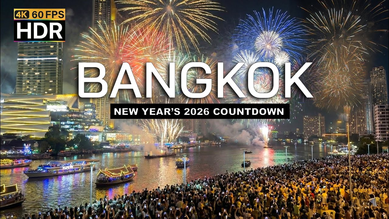 🇹🇭 4K HDR | Bangkok New Year’s 2026 countdown | Most Beautiful New Year Fireworks Of Thailand 🎆