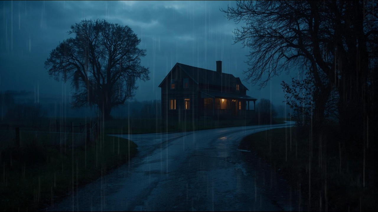 Rainy Rural Village at Night | Relaxation & Cozy Night Ambience