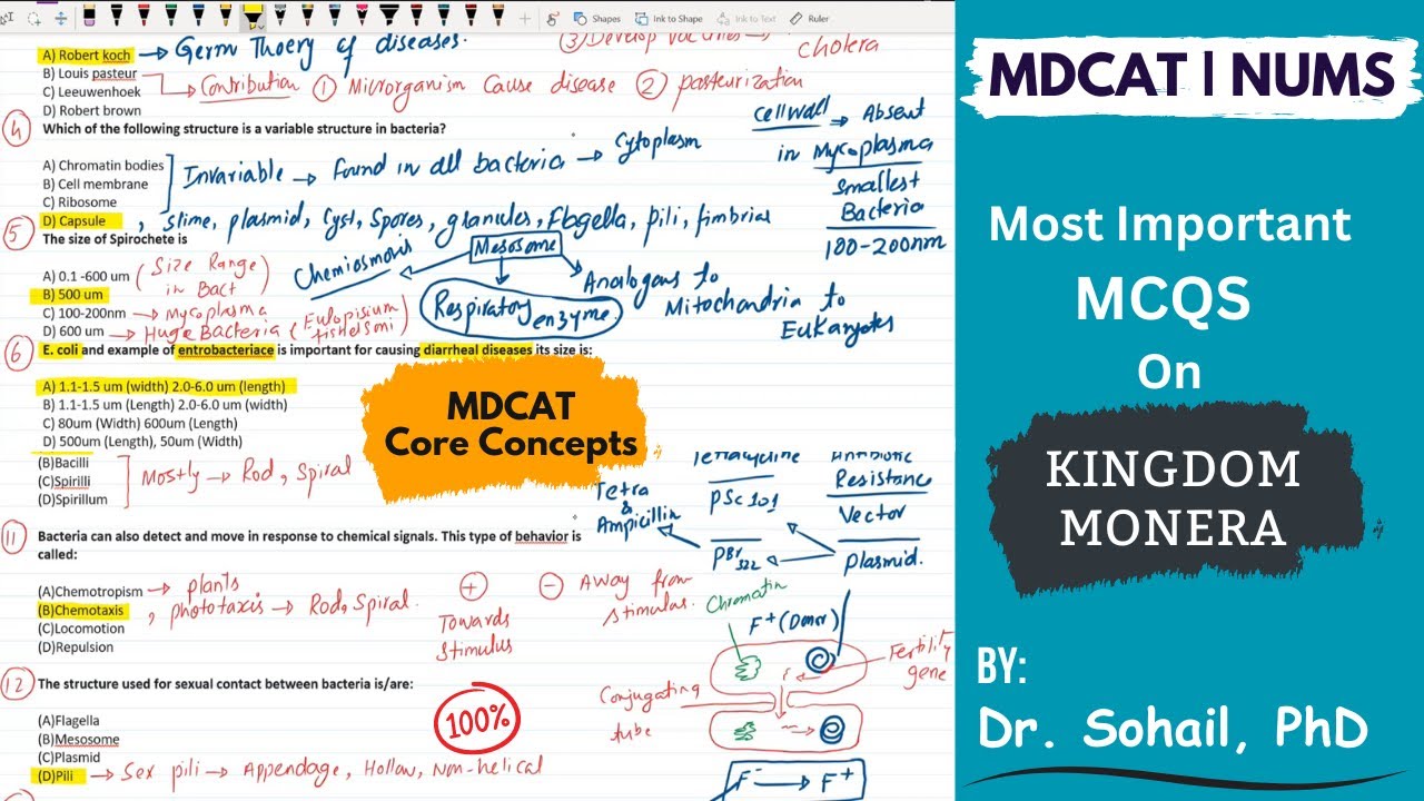 MDCAT | Most Important MCQS on Kingdom Monera | Prokaryotes