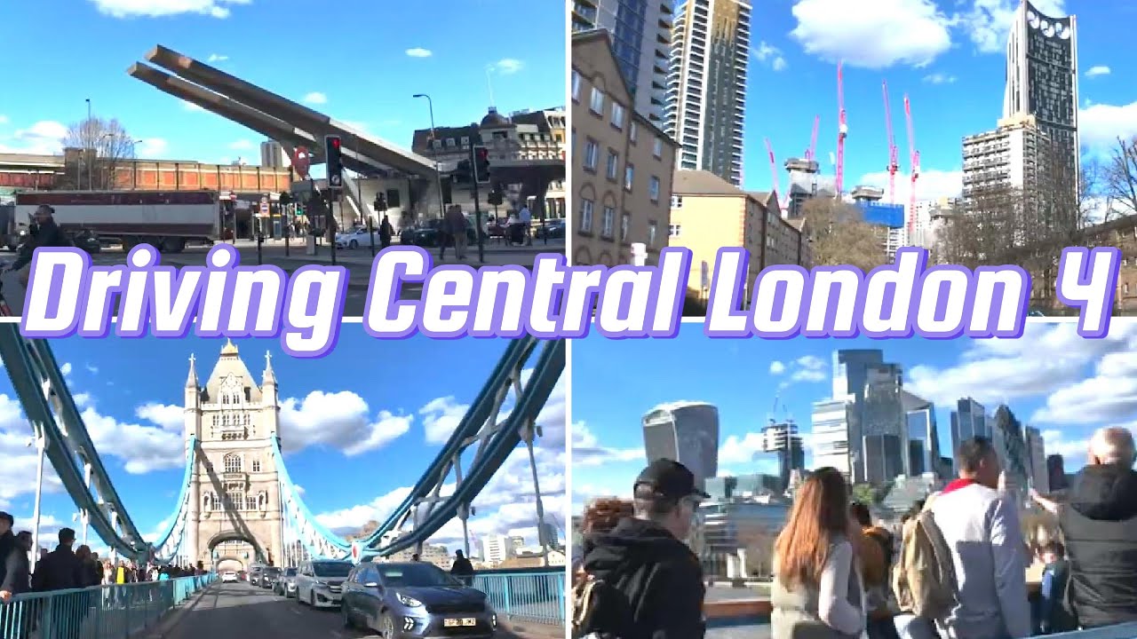 4K Vauxhall to Tower Bridge Central London England UK