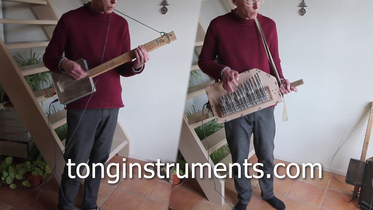 Bass Kalimba prototype - 2 oct. chromatic electric marimbula