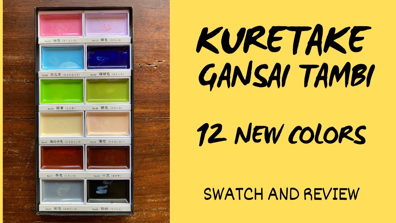 Kuretake Gansai Tambi watercolor | 12 New Colors Swatch and Review | Are they my cup of tea?
