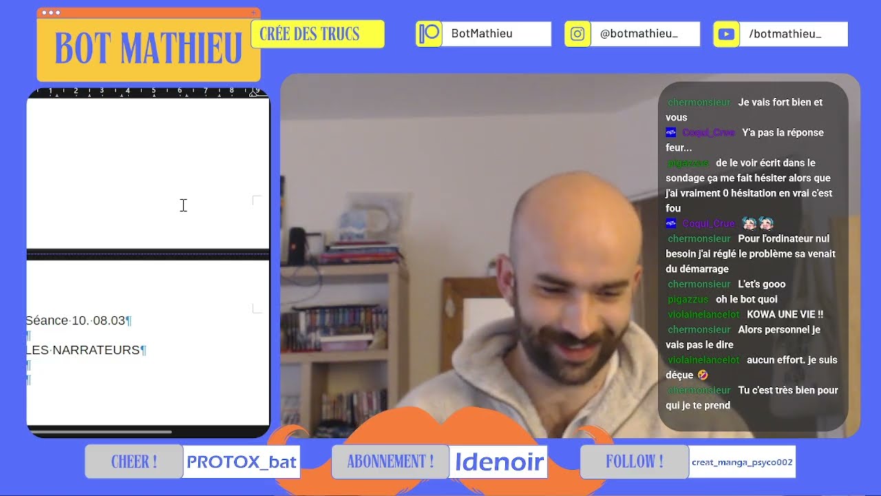 [08.03.2026, C'est quoi l'écriture ?] 10 : Le narrateur #twitch #ecriture