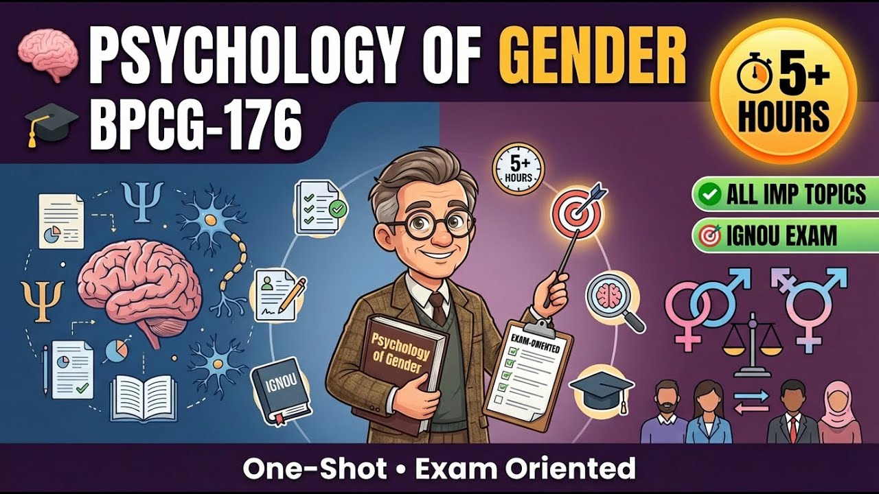 OneShot Psychology of Gender (BPCG-176) All IMP Topic Covered With Notes | Pass Your IGNOU Exam