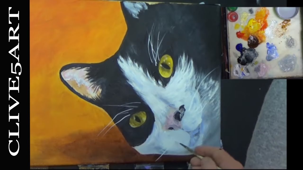Cat Step by Step Acrylic Painting on Canvas Acrylic painting