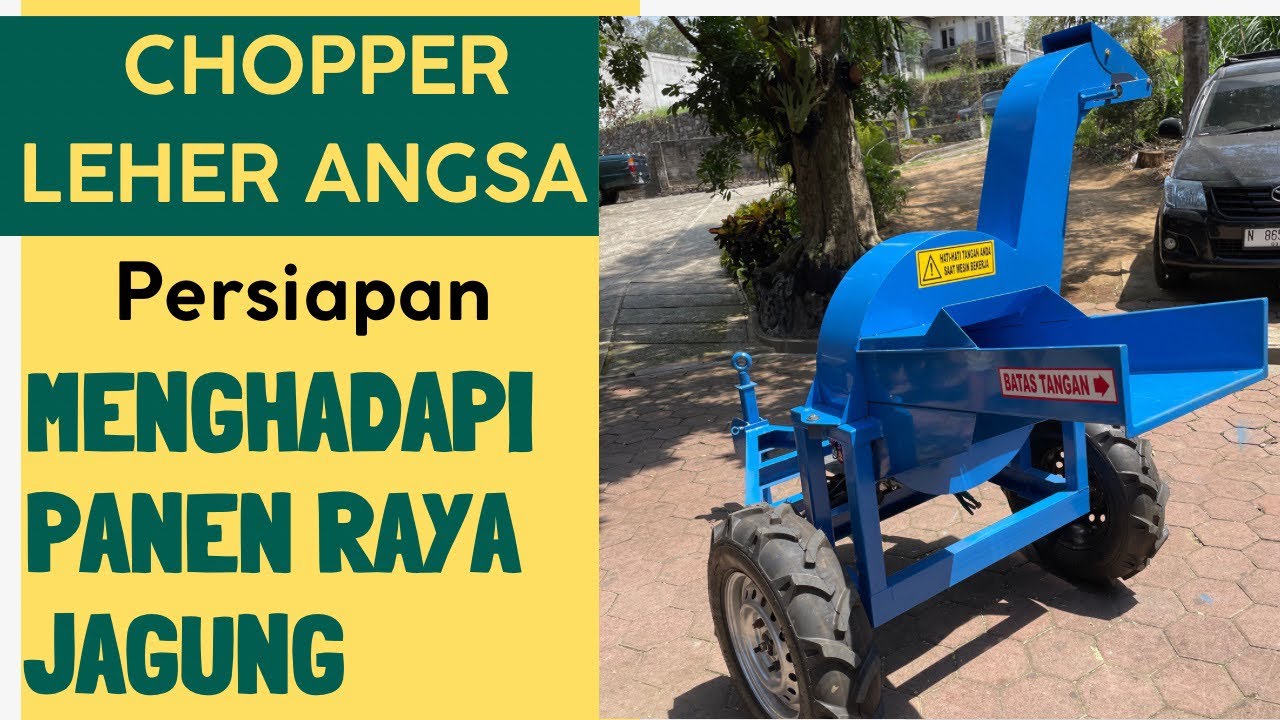 Mesin chopper Leher angsa Medium, Aman untuk tebon jagung, dilengkapi roda tracktor  #mesinchopper