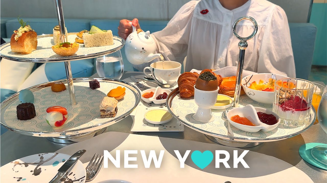 [4K] Нью-Йорк: 5-я и 6-я авеню до Брайант-парка, завтрак и чай у Тиффани.🥐🫖 2023