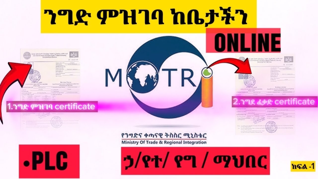 🔴How to Apply for a Trade License Online in Ethiopia | Step-by-Step Guide (MoTRI) | PLC license