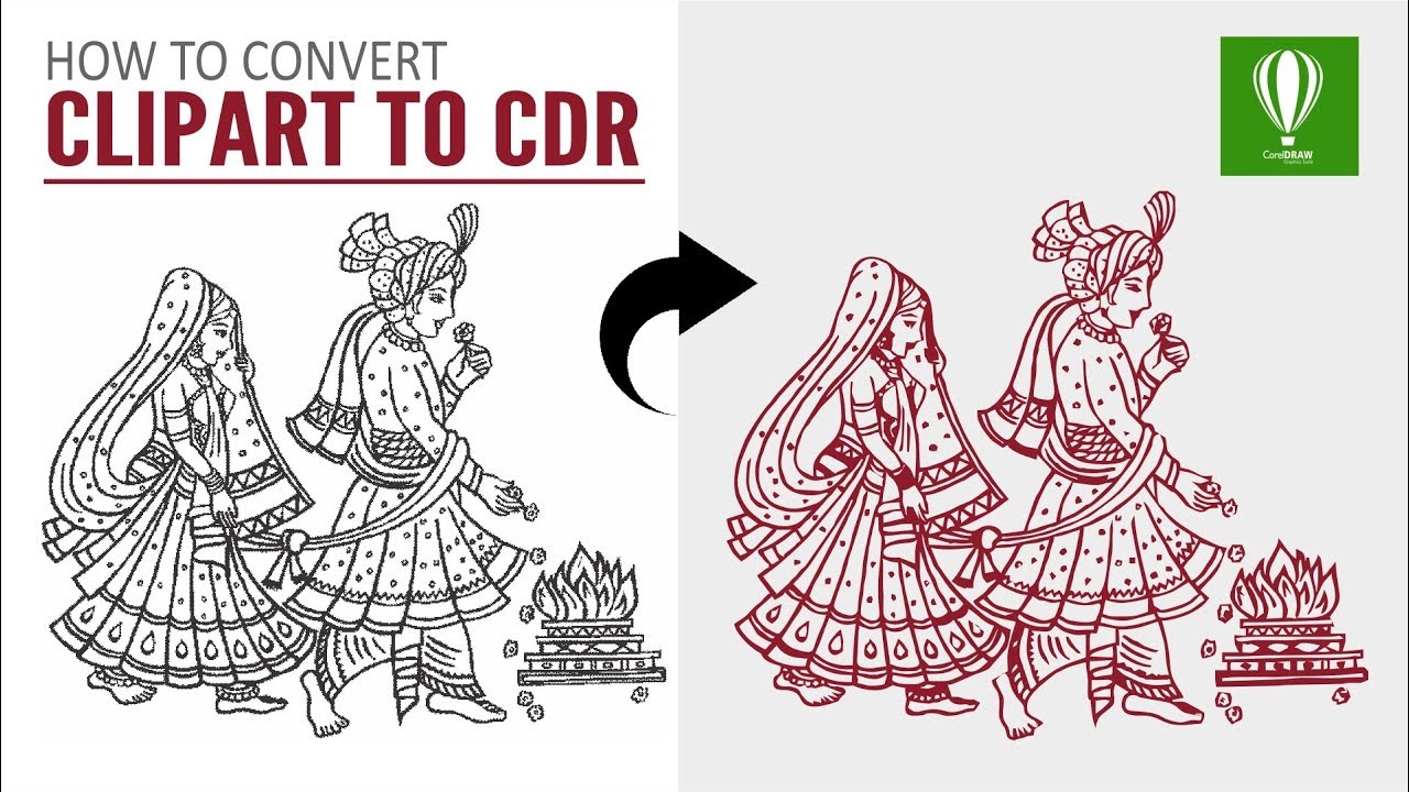 Convert Clipart to CDR very Simple and easy way || Best Technique