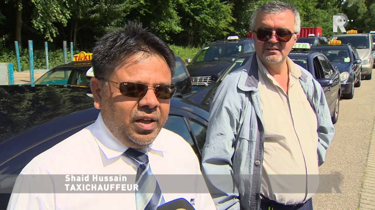 Taxibranche Rotterdam voert actie in binnenstad