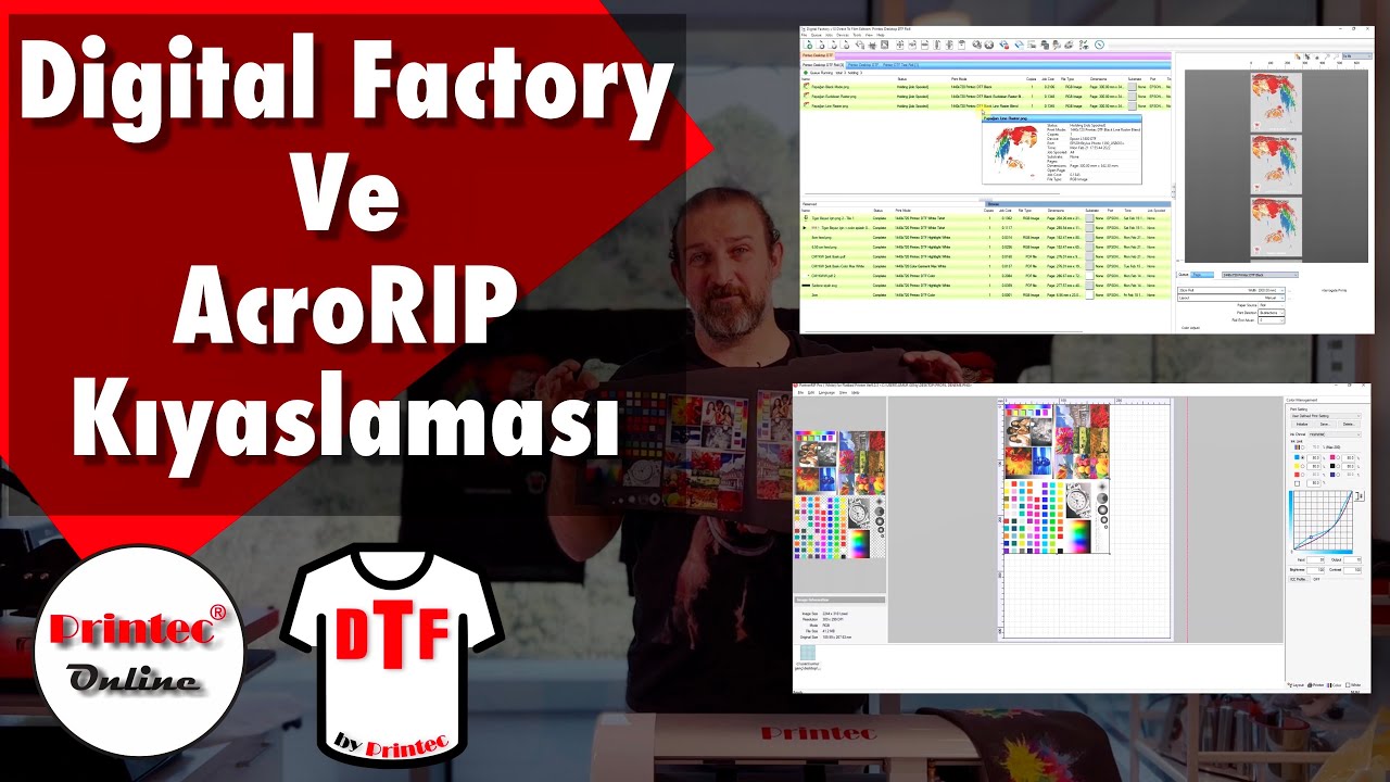 Digital Factory DTF Edition'ı AcroRIP 9,03 ile kıyaslıyoruz