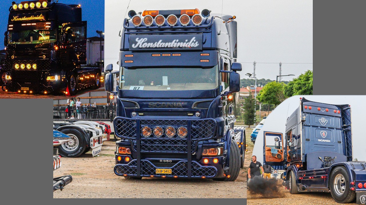 SCANIA R950 V8 KONSTANTINIDIS |-| STRAIGHT PIPE SOUND & SMOKE