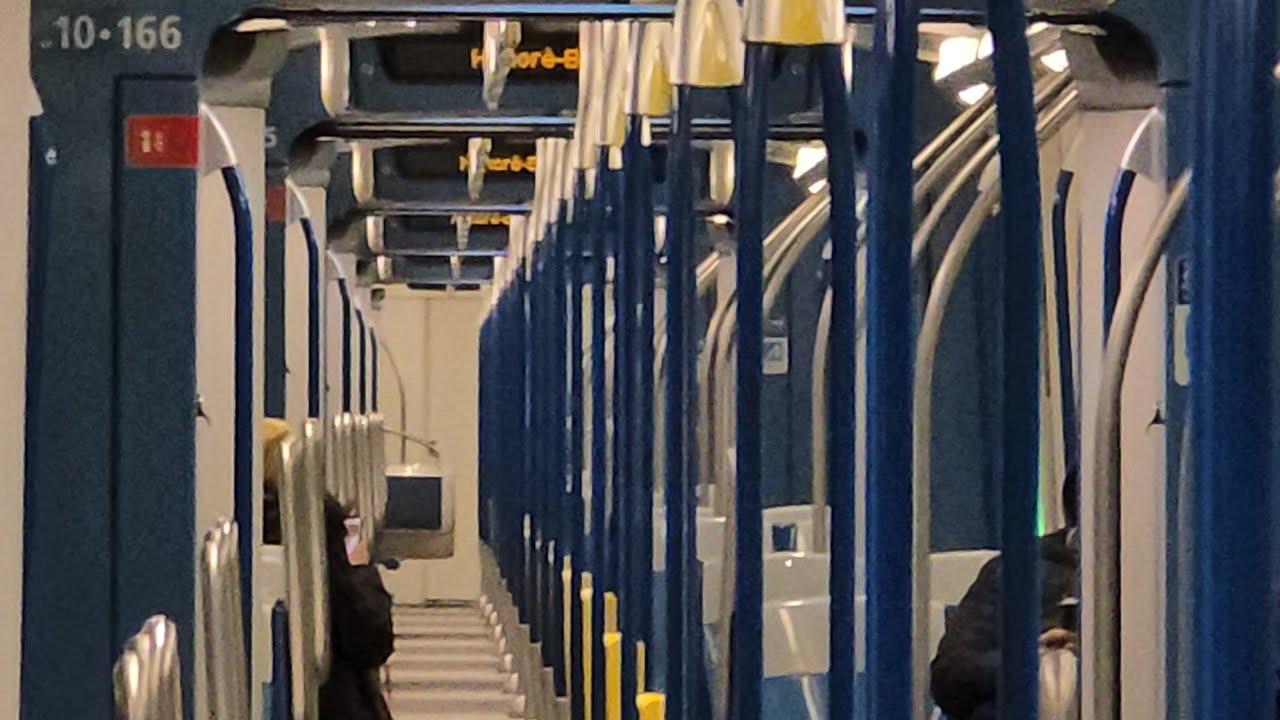 Montreal Metro ride between Honoré-Beugrand and Joliette stations on the Green Line 🟢