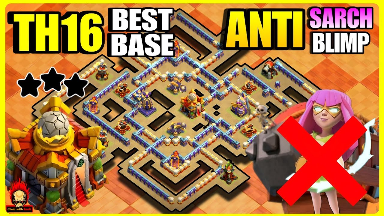 NEW *ANTI 2* STAR TH16 BASE ! ANTI ROOT RIDER & SUPER ARCHER BASE ! NEW TH16 BASE LINK 2024