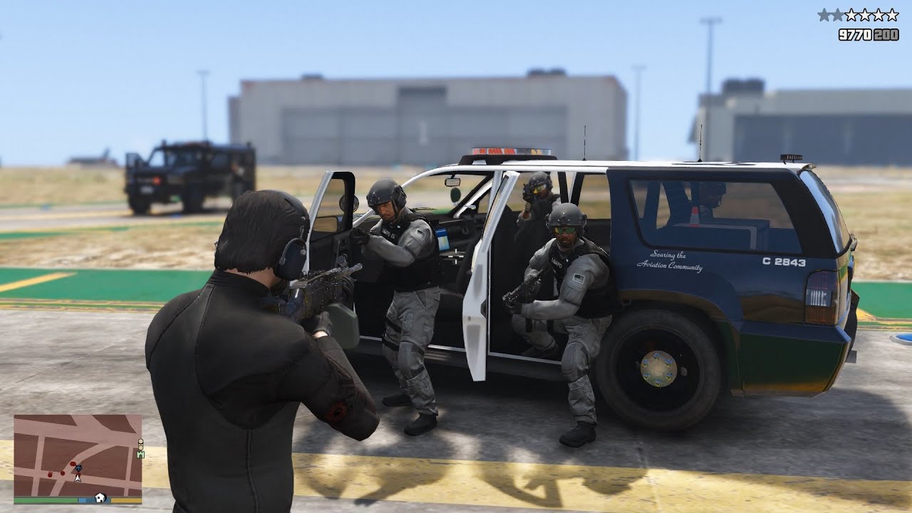 GTA 5 - President Assassination + Crazy Shootout and 10 Star Escape (RDE 4.1.2)