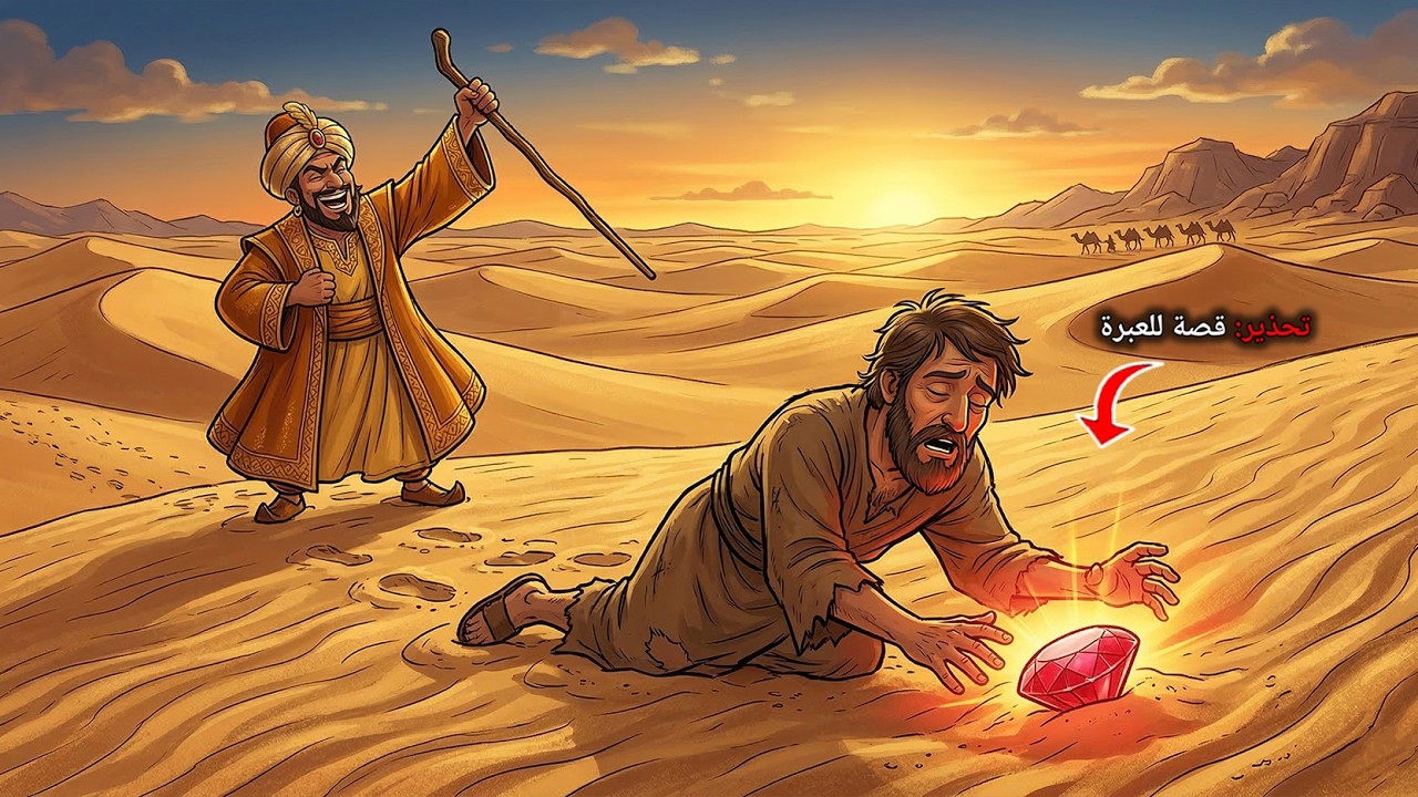 #قصة الأخ الأعمى الذي أخذ أخوه الغني عكازه ليسخر منه فتعثر الأعمى بحجر تبين أنه ياقوتة أضاءت بصيرته!
