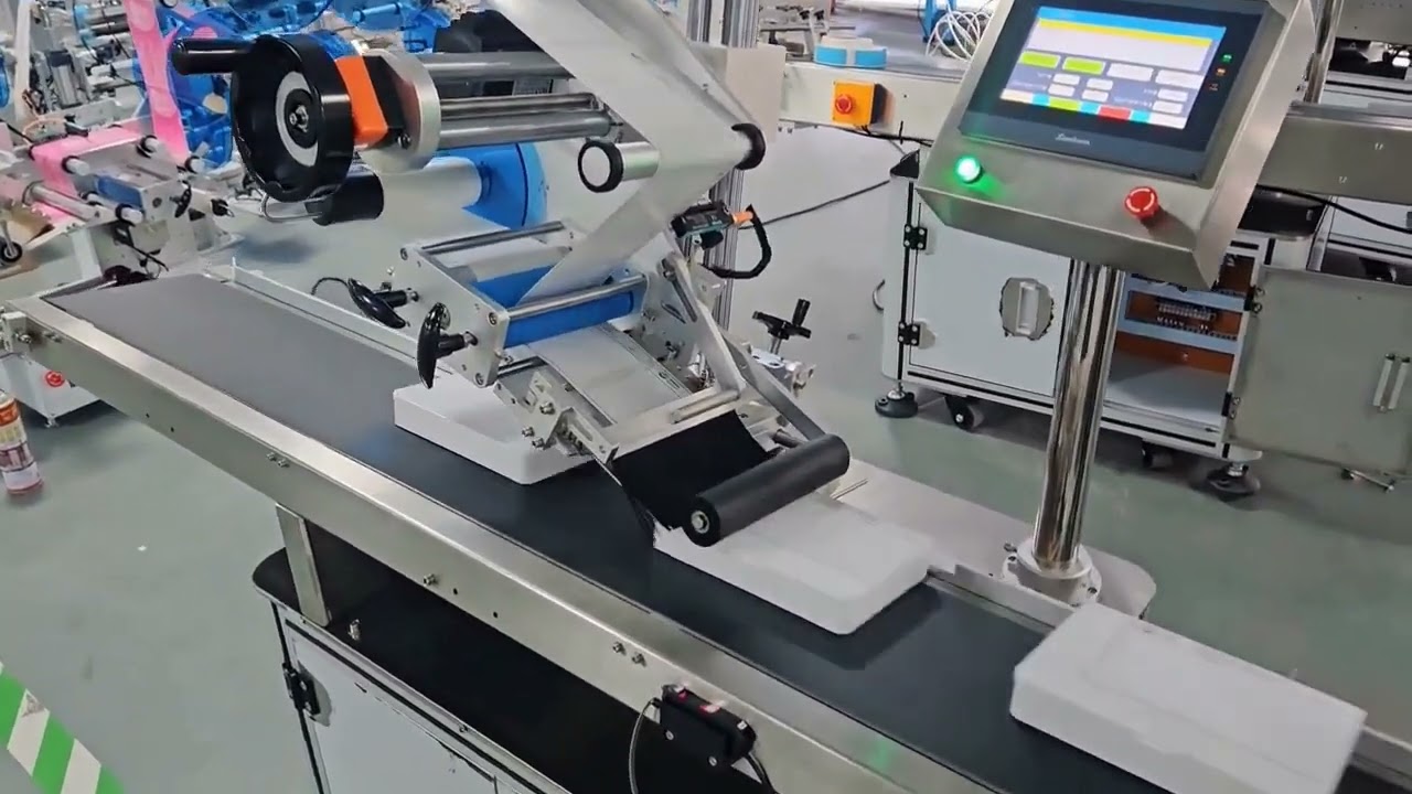 Automatic case box product top single side flat big size label labeling machine