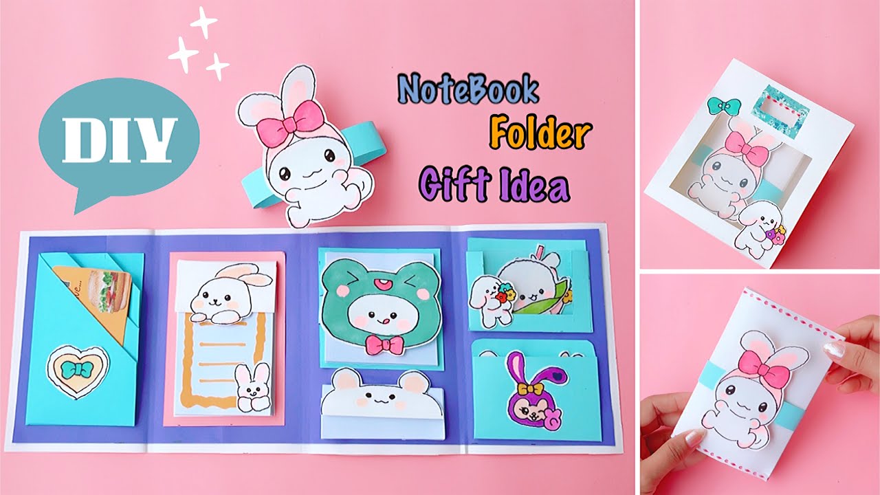 How to make Mini Notebook Folder | DIY Paper Notebook Folder & Gifts Idea - Back to School Supplies