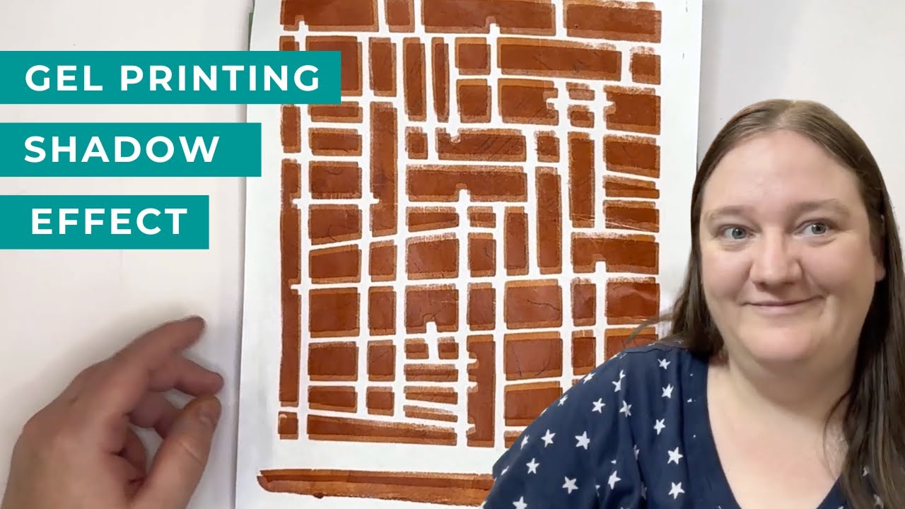 Making a Shadow Effect with Stencils Gel Printing Trick for Bold Layers and Fun Effects