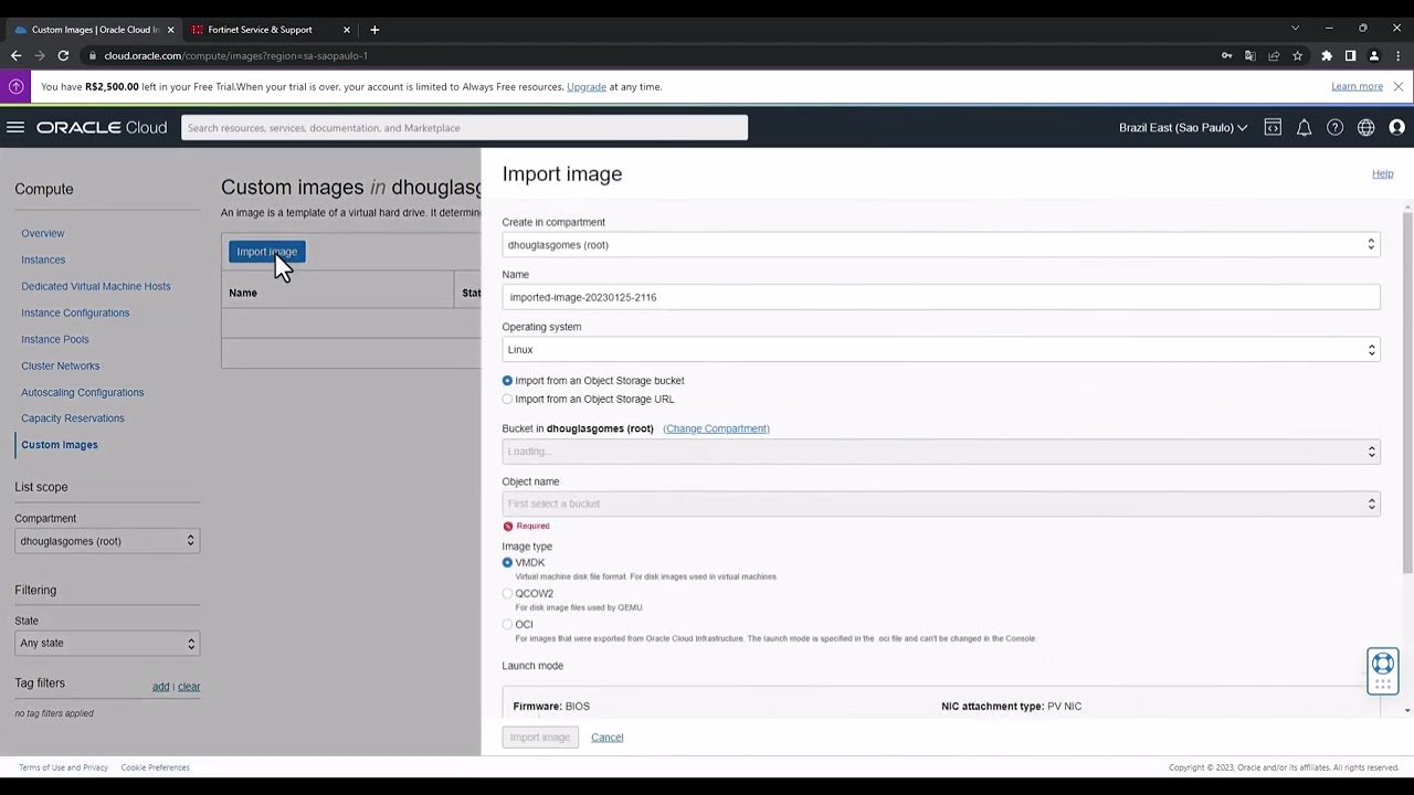 FortiGate - Deploying Fortigate Free Tier no OCI