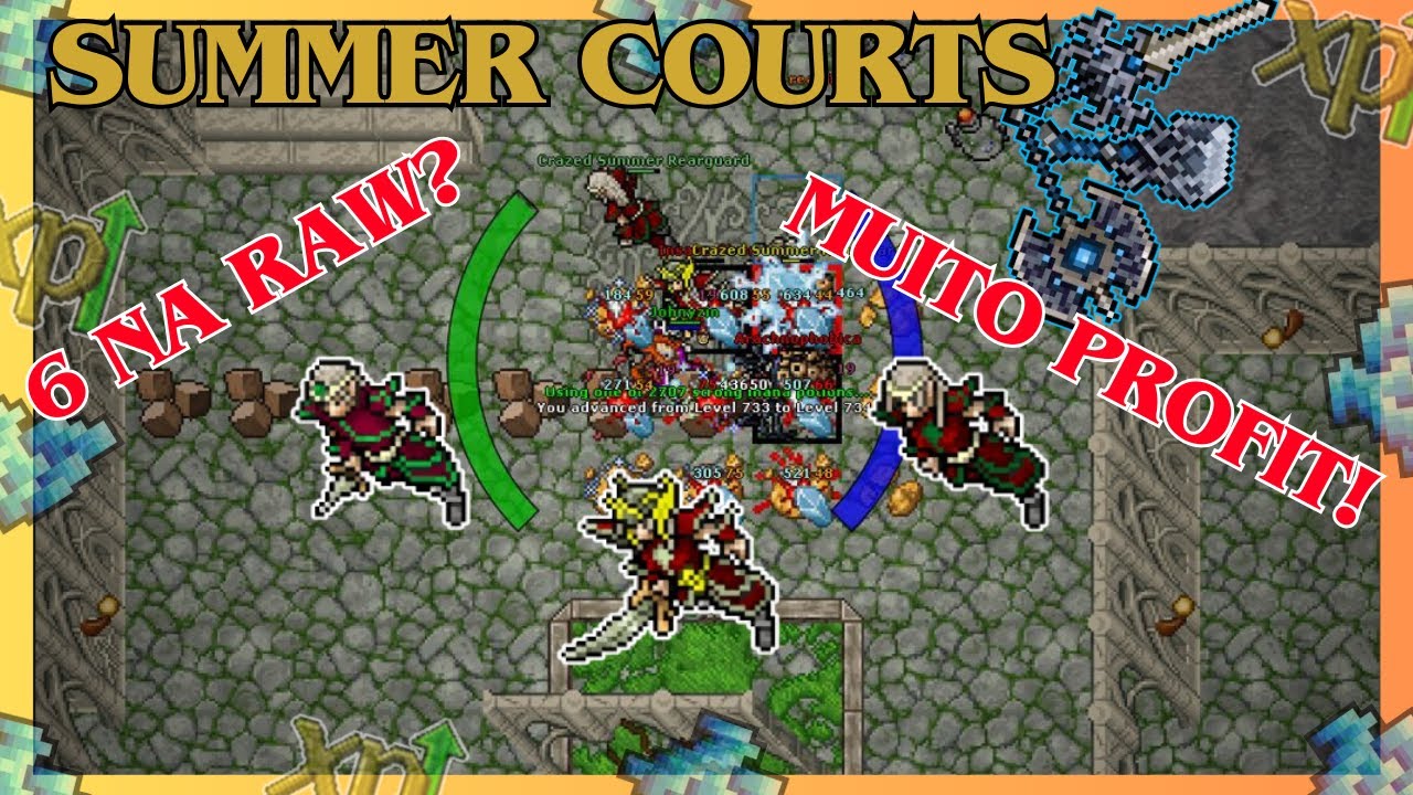 [TIBIA] EK 736 SUMMER COURTS (ELFO DE FOGO) | 6KK/H RAW + 1.3KK PROFIT