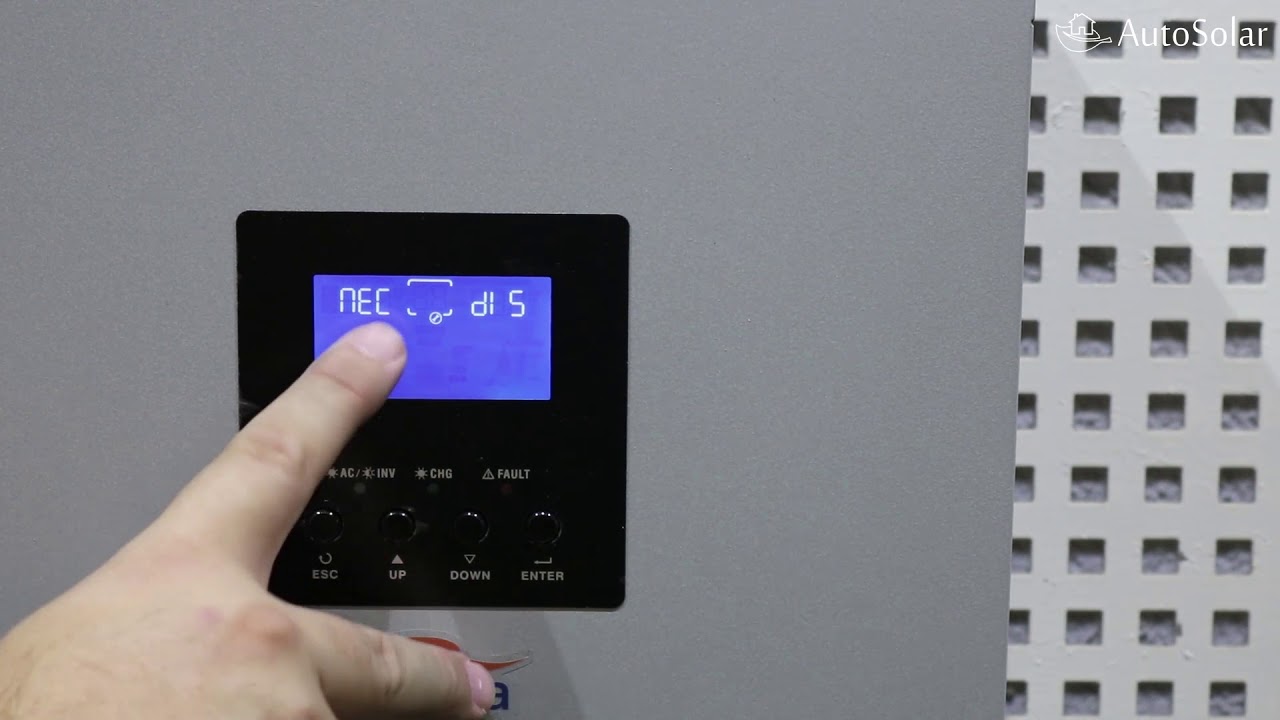 Configuración del Inversor Cargador Híbrido QUADRO . Opciones y usos de la pantalla.