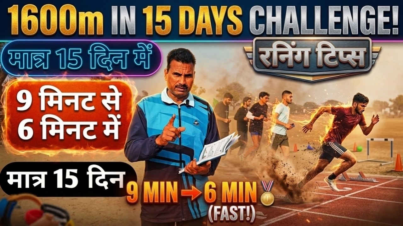 1600m RUNNING Workout | 9 Min Se 6 Min Time Kaise Laye? | 15 Days Running Plan #1600m #running