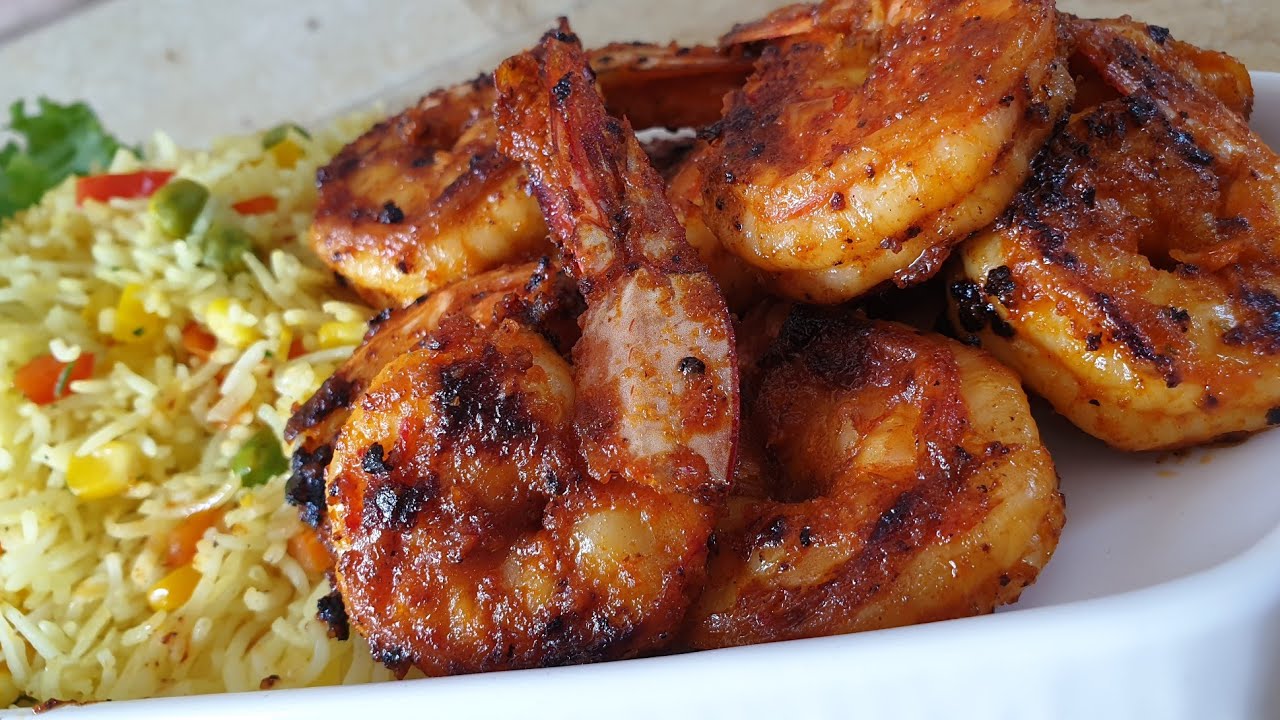 PERI PERI PRAWNS (& Lemon Rice with vegetables)