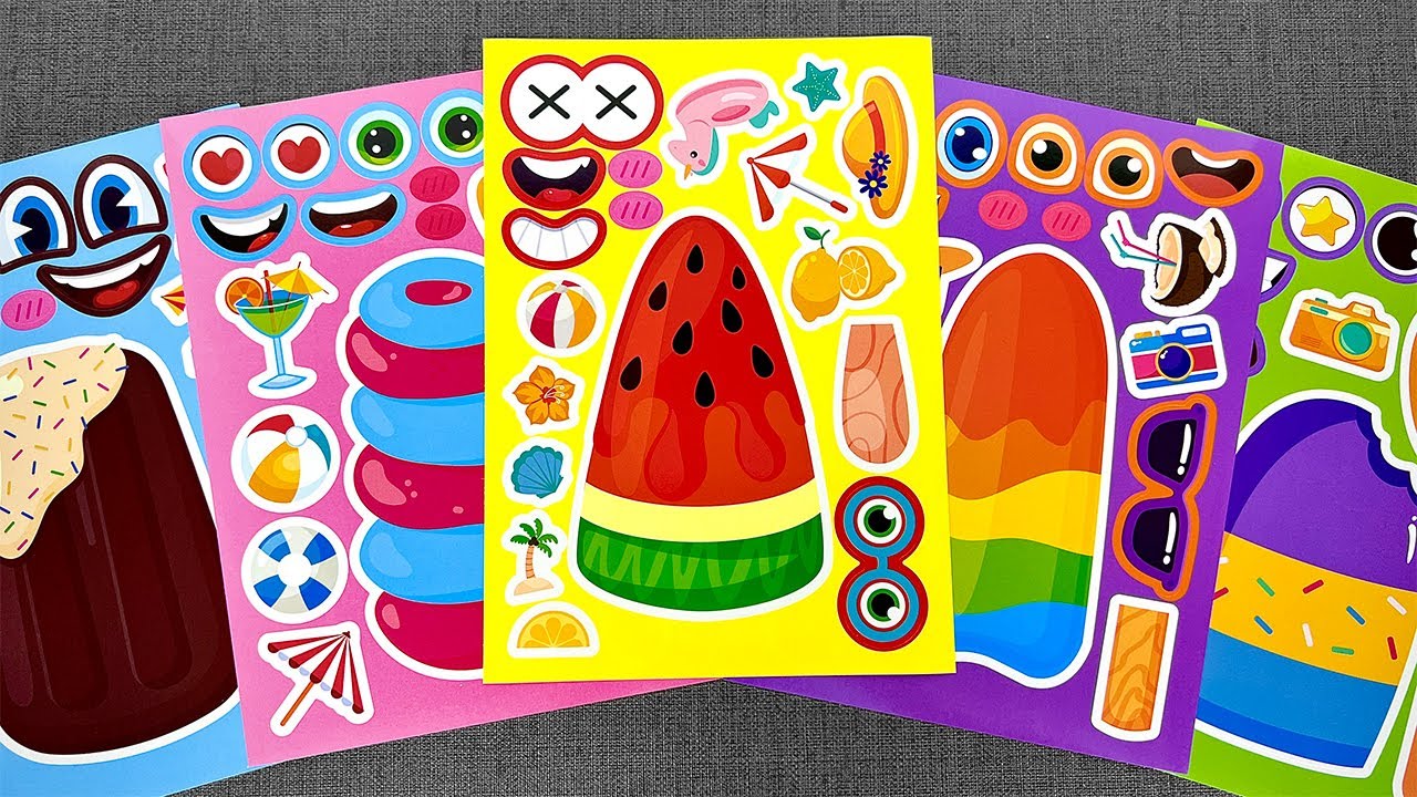 [🍨paper diy🍨] Ice Cream Sticker Book DIY 🍦 Cute Characters Decorating ASMR