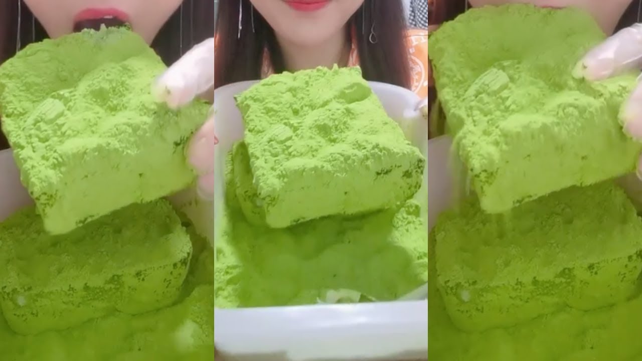 얼음먹방 HEAVY MATCHA POWDERY ICE EATING ASMR 💚🍵 CRUNCH ICE | COATED CHUNK ICE 녹차 | Матча | 抹茶