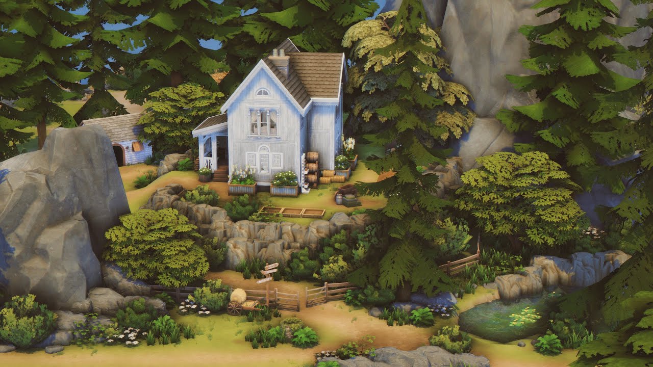 Idyllic Forest Farmhouse 🌲| The Sims 4 | Speed Build with Ambience Sounds