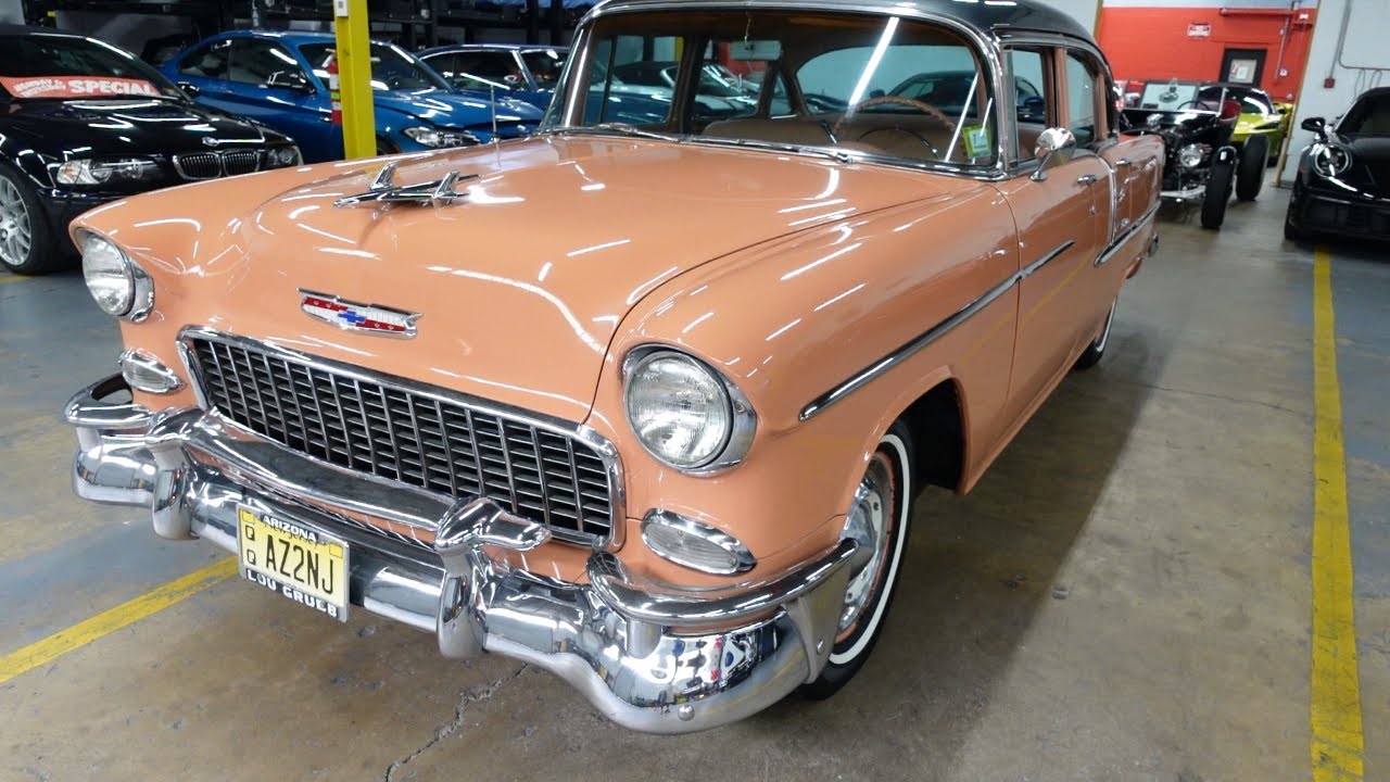 1955 Chevy Bel Air 4 Door Up Close With Startup and Test Drive
