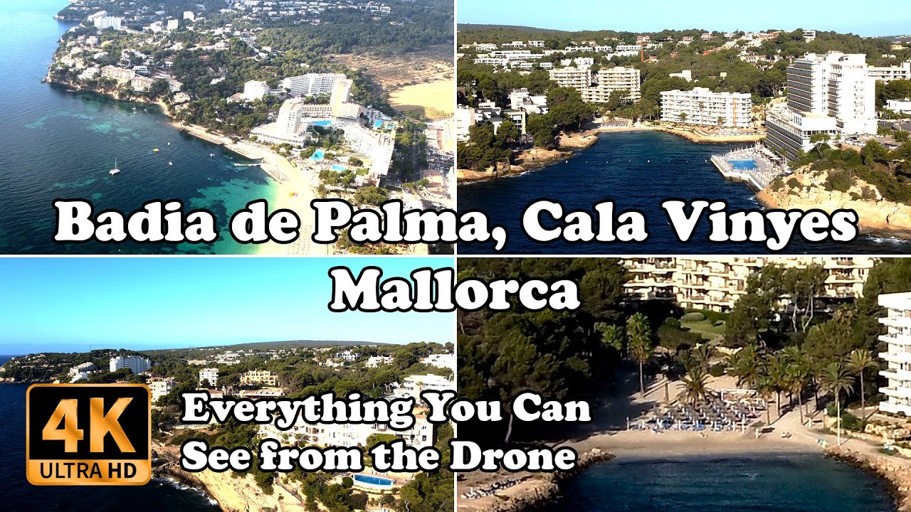 Badia de Palma, Cala Vinyes, Mallorca Everything You Can See from the Drone in 4K