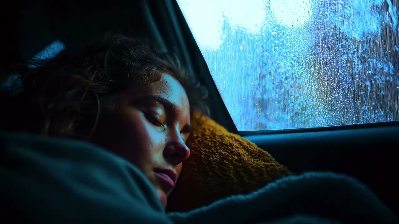 Cozy Sleeping in a Car During a Heavy Rainstorm - Relaxing Sounds for Deep Sleep