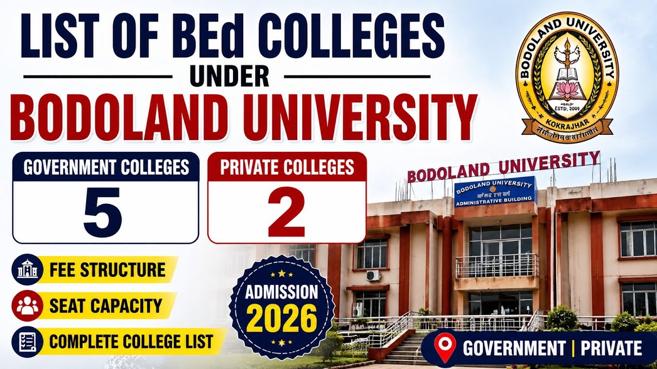  B.Ed Colleges under Bodoland University | Government & Private | Fees & Seat Capacity